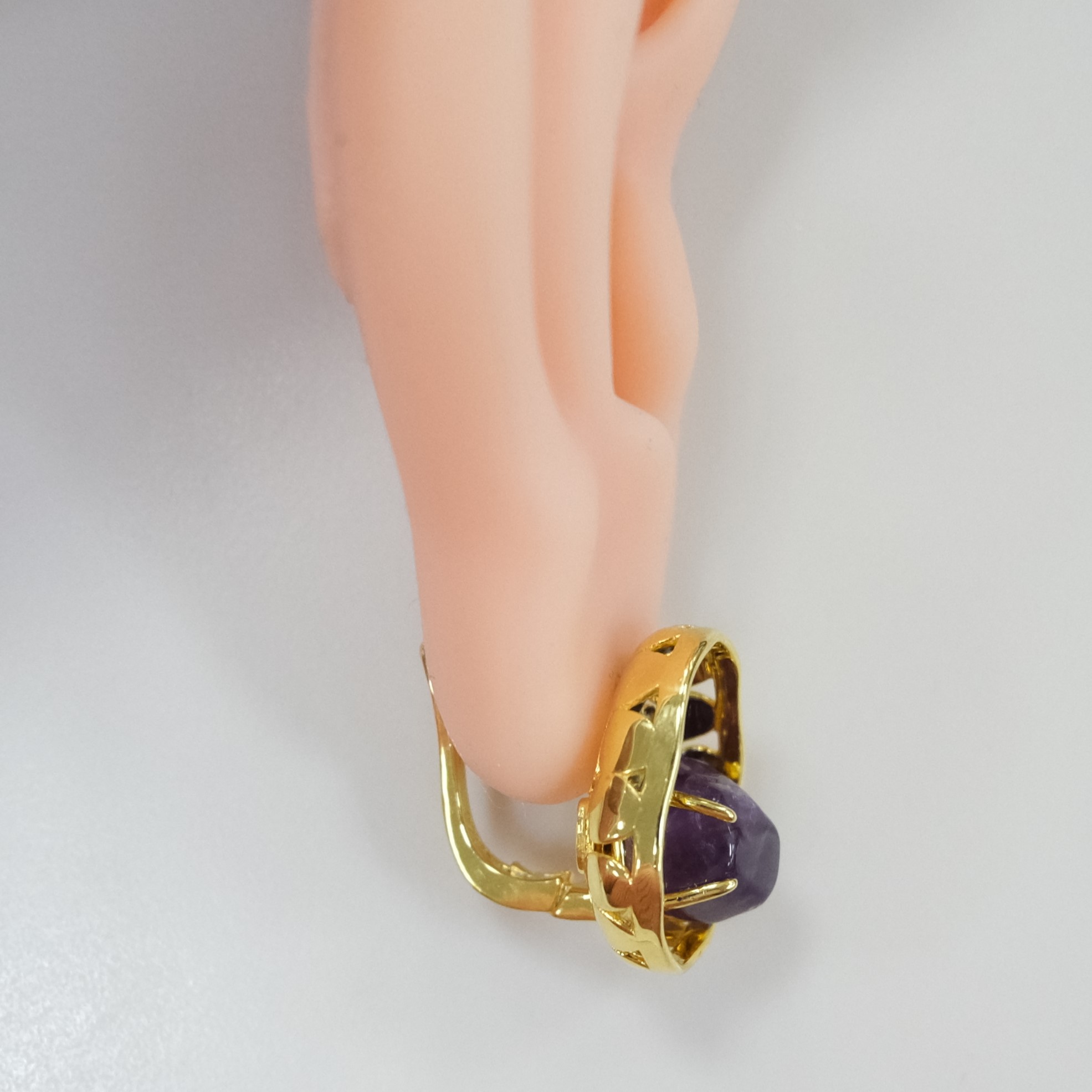 Серебряные серьги с аметистами